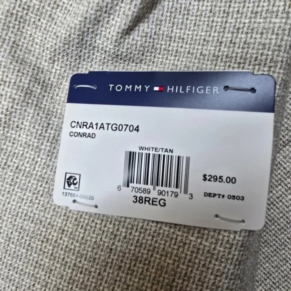 Tommy Hilfiger Conrad‎ Sport Coat Mens 38R White Tan Modern Fit Blazer $295 NEW